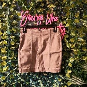 Free People Grey Jean Zip Mini Skirt